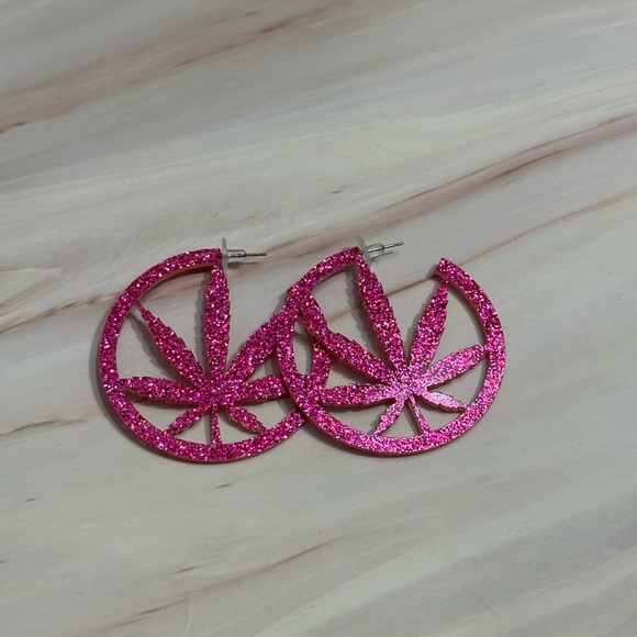 Jewelry - Shiny Pink Acrylic Earrings